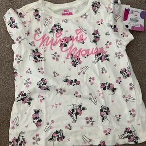 Disney Minnie Mouse White and Pink T-Shirt